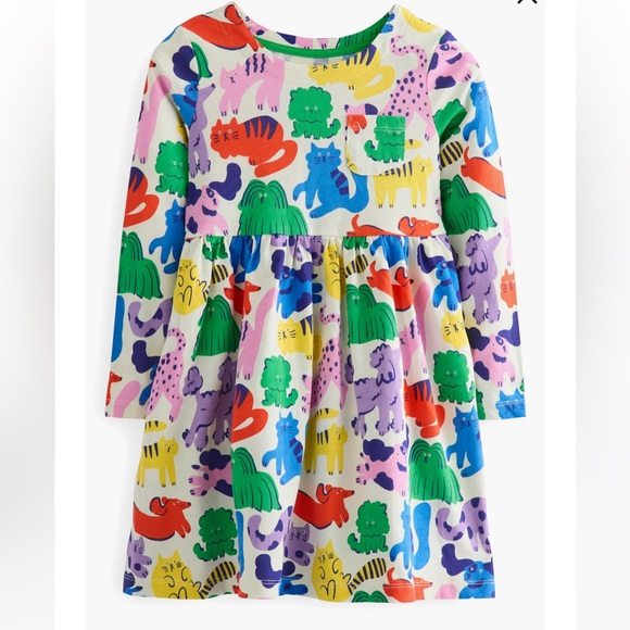Mini Boden Other - ☀️NWT MINI BODEN COTTON JERSEY RAINBOW PETS DRESS GIRLS 7-8🐱🐶